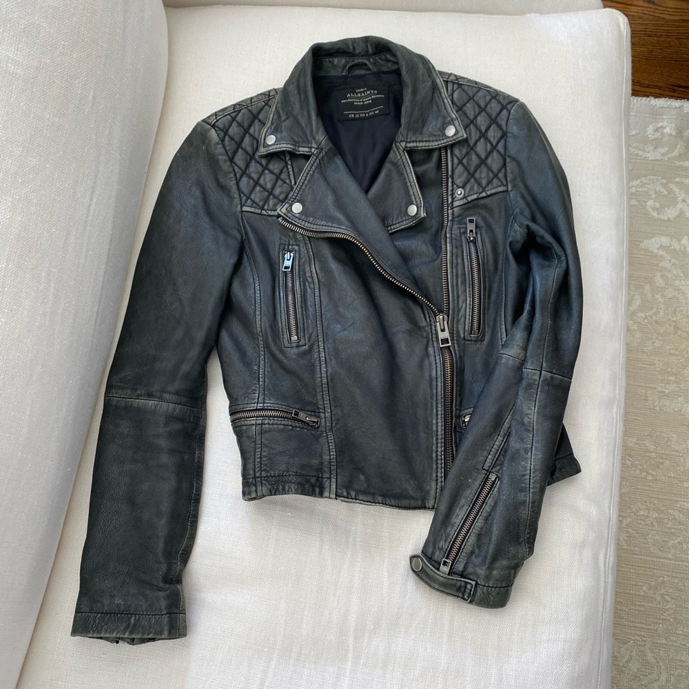All Saints Distressed Leather Jacket!